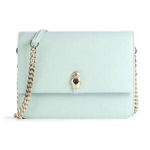 Roberto Cavalli Class Luxury Women's Turquoise Genuine Leather Bag Handbag